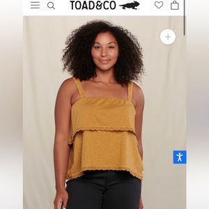 Brand New Toad & Co Primo Tiered Eyelette Tank - Kelp